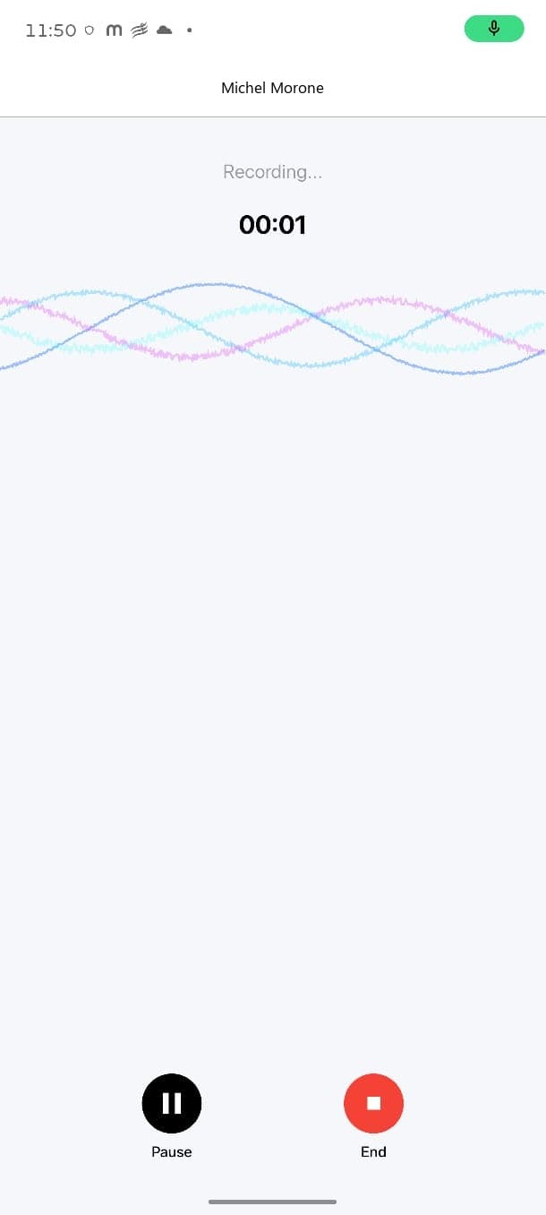 CAREpitome Scribe mobile app recording a patient visit