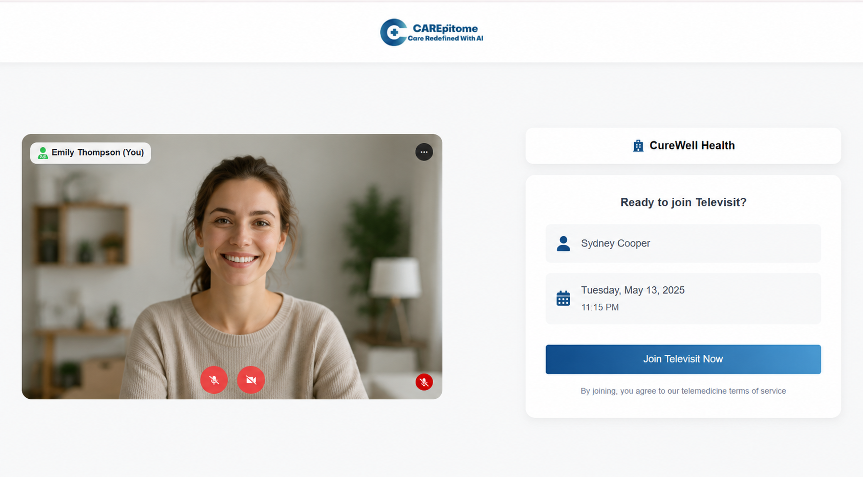 Telemedicine visit interface